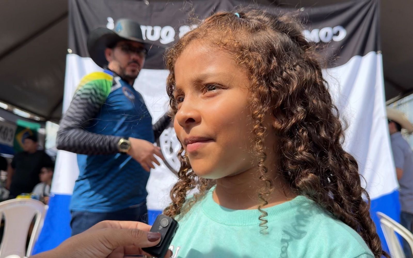 Emanuelle Eloah, 8 anos, aproveitou cada atração e aprovou o evento